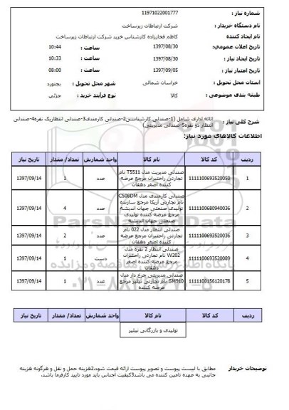 استعلام,استعلام اثاثه اداری 