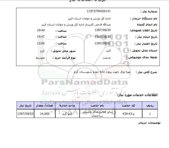 استعلام,   تهیه ورق