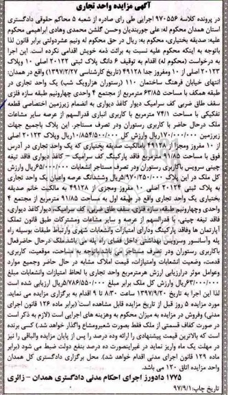 مزایده،مزایده 6 دانگ پلاک ثبتی 20122 اصلی 10