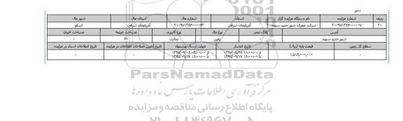 مزایده,مزایده زمین تجاری عرصه 40