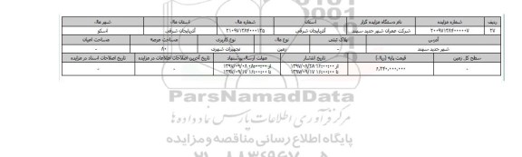 مزایده,مزایده   زمین تجهیزات شهری عرصه 80 