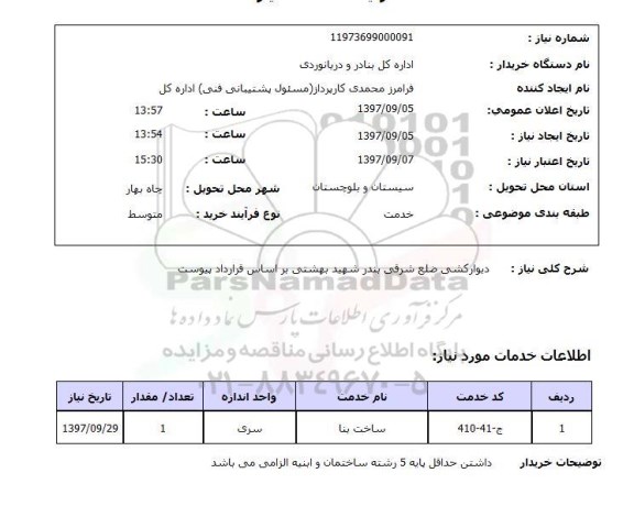 استعلام; استعلام دیوارکشی ...