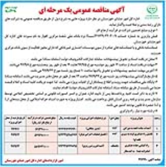 آگهی مناقصه عمومی , مناقصه احداث جاده...نوبت دوم 
