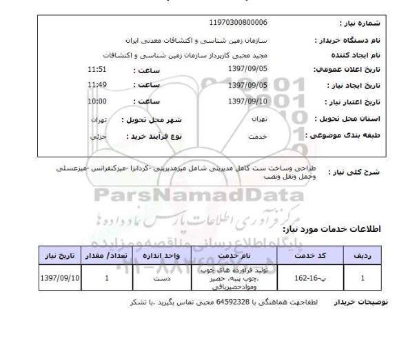 استعلام, استعلام  طراحی و ساخت ست کامل مدیریتی  ...
