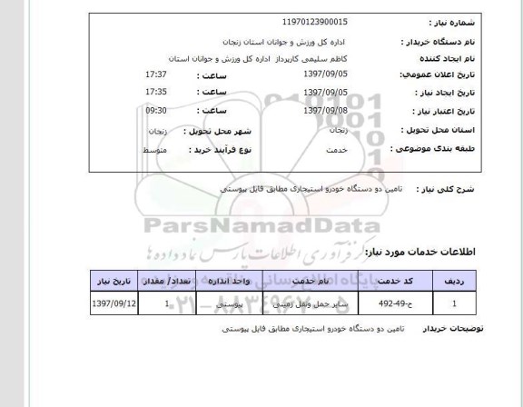 استعلام , استعلام تامین خودرو ...