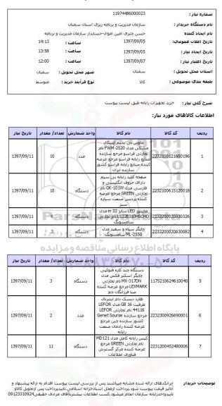 استعلام خرید تجهیزات رایانه 