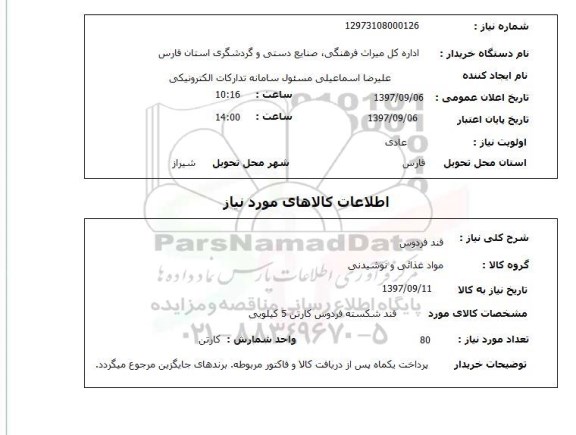 استعلام, قند فردوس 