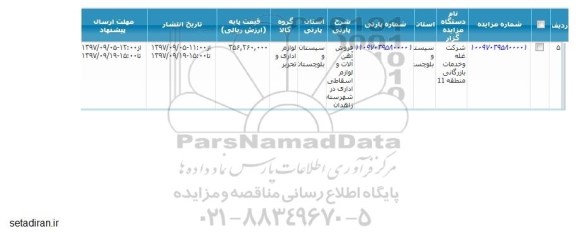 مزایده فروش آهن آلات و لوازم اسقاطی اداری