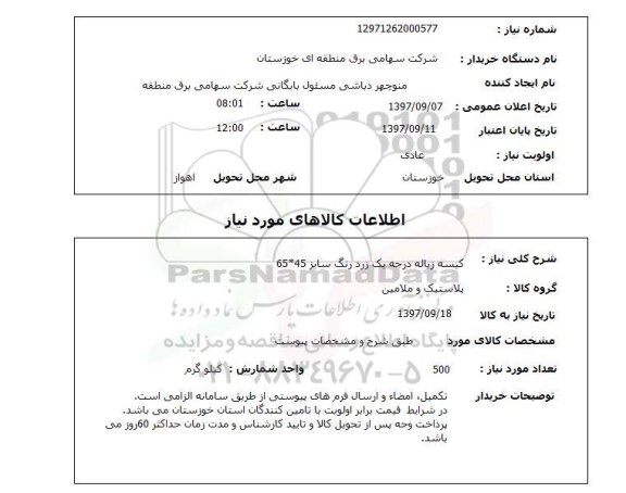 استعلام,کیسه زباله