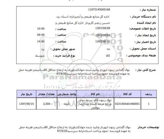 استعلام, استعلام  نهال گلدانی زیتون لیوردار و تایید شده جهاد کشاورزی