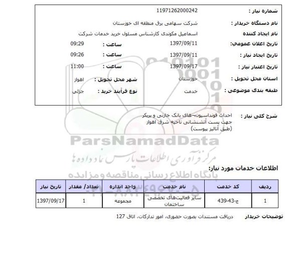 استعلام,احداث فونداسیون