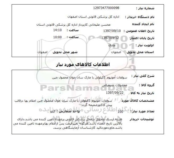 استعلام, سولفات آمونیوم یک کیلویی با مارک سان چوان محصول چین 