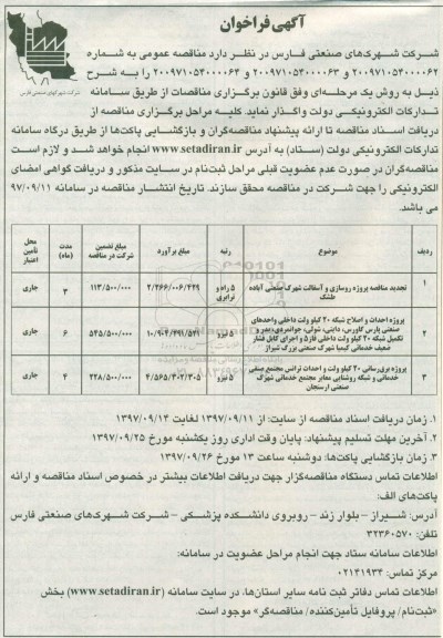 مناقصه عمومی , فراخوان مناقصه عمومی پروژه روسازی و آسفالت و ... 