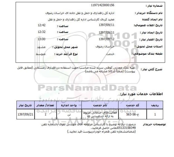 استعلام, تهیه نمک معدنی کوهی 