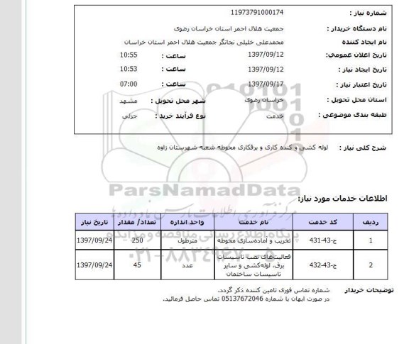 استعلام استعلام لوله کشی و کنده کاری و برقکاری 