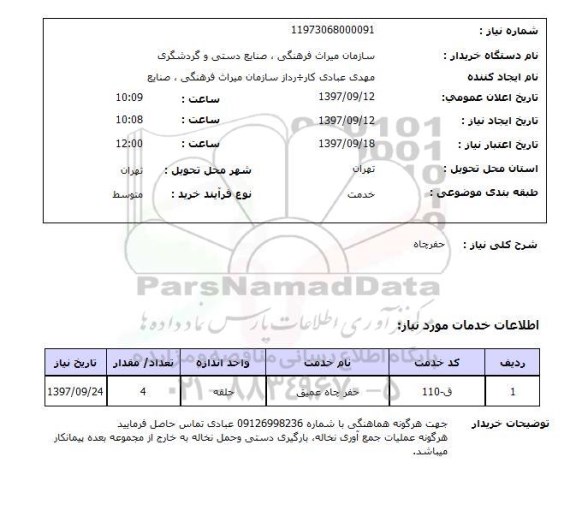 استعلام حفر چاه