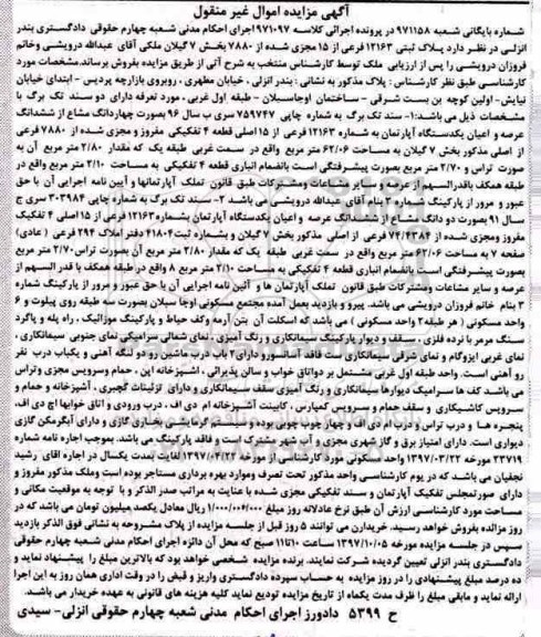 مزایده ،مزایده پلاک ثبتی 12163 فرعی از 15 مجزی شده