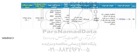 مناقصه اجرای آسفالت سرد
