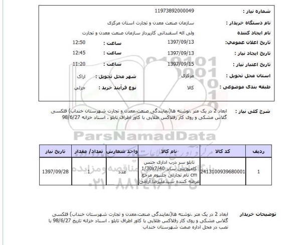 استعلام, استعلام تابلو سردرب اداری جنس کامپوزیتی ...