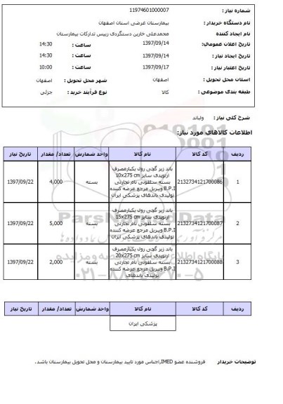 استعلام, استعلام  باند زیر گچی رول