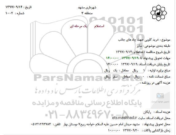 استعلام ،  خرید گلویی جهت چاه های جاذب
