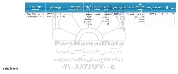 مزایده , مزایده مینی بوس بنز تیپ309 مدل71