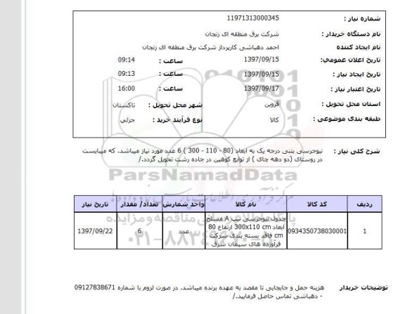 استعلام, نیوجرسی بتنی درجه یک