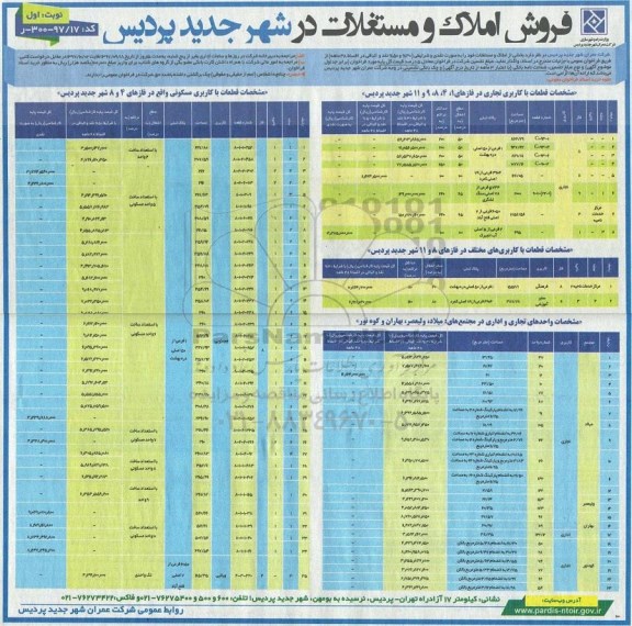مزایده ،مزایده فروش املاک و مستغلات نوبت اول