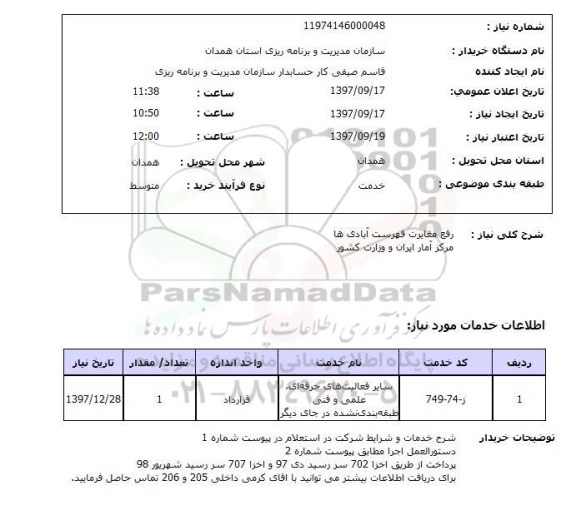 استعلام, رفع مغایرت فهرست آبادی ها