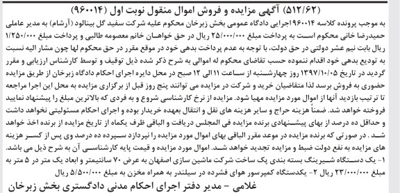 مزایده شیرینگ بسته بندی