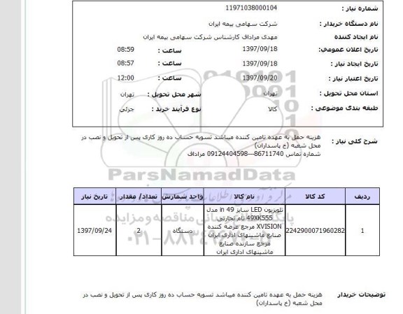 استعلام, تلویزیون LED