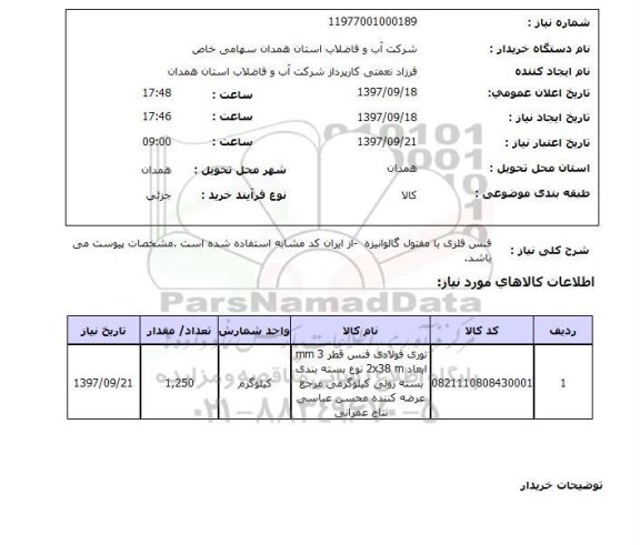 استعلام, استعلام فنس فلزی با مفتول گالوانیزه