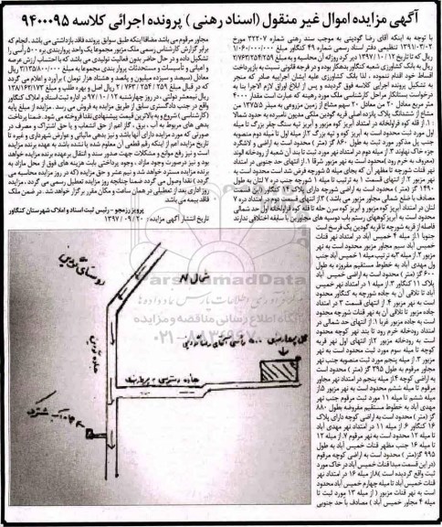 مزایده،مزایده 4000 مترمربع معادل 20 من معادل 20 سهم مشاع از زمین