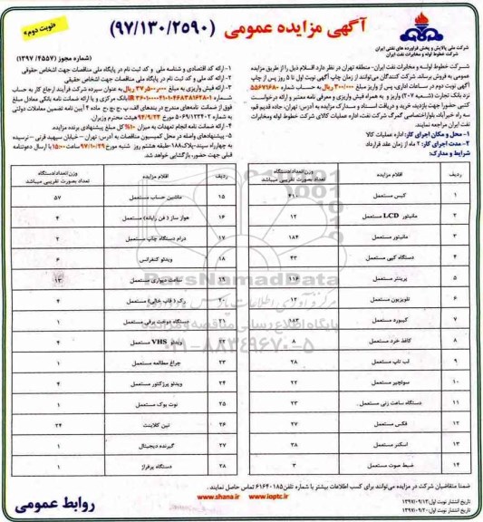 مزایده ,مزایده کیس و ...نوبت دوم