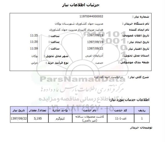 استعلام, استعلام  درخواست خرید کود اوره 