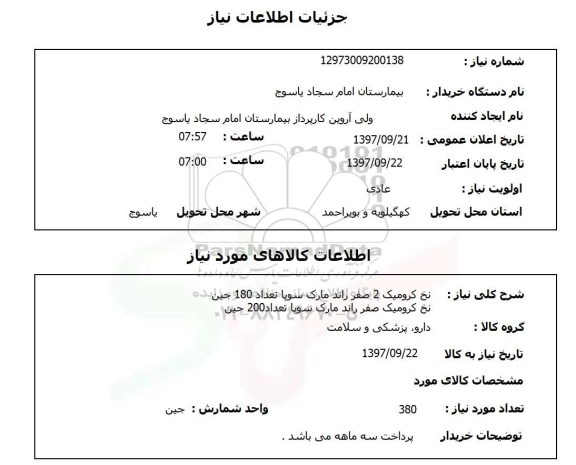 استعلام, نخ کرومیک