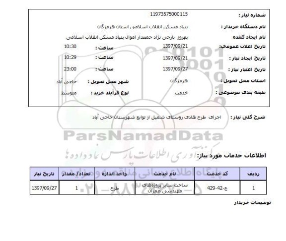 استعلام, اجرای طرح هادی روستا 