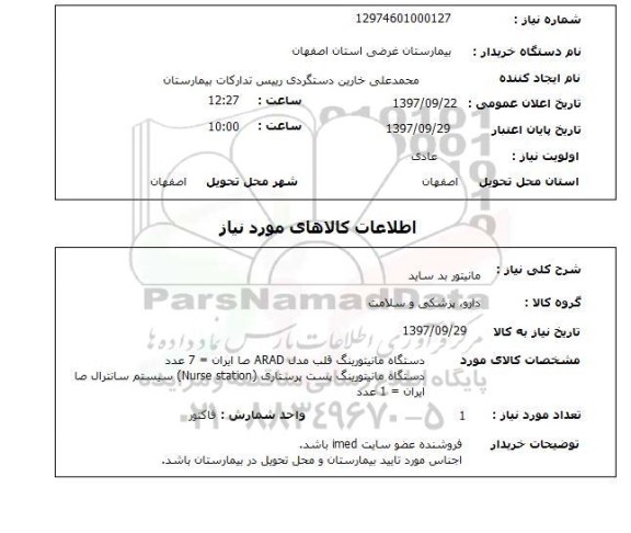 استعلام, استعلام مانیتور بد ساید