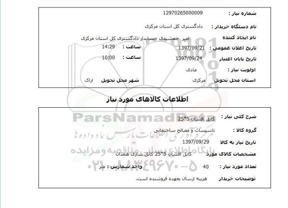 استعلام,استعلام کابل افشان
