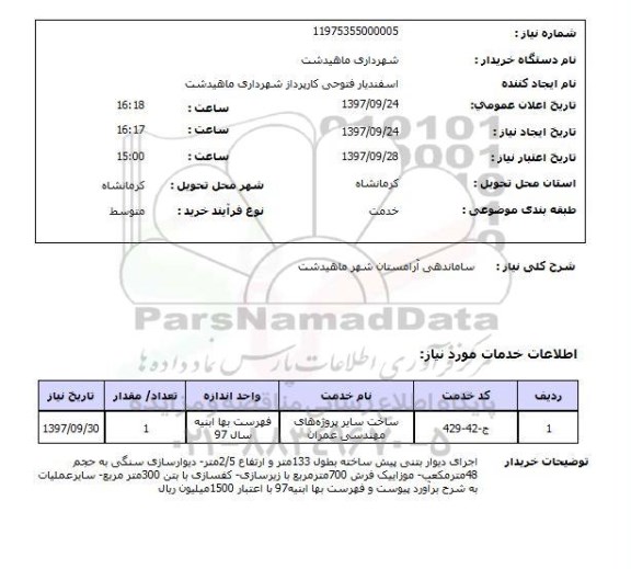 استعلام، استعلام ساماندهی آرامستان 