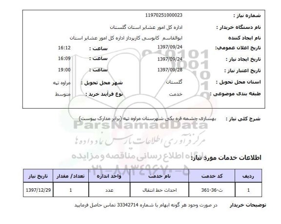 استعلام,استعلام بهسازی چشمه قره بکی شهرستان مراوه تپه 