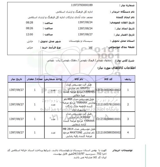 استعلام, بنجوی بلوچی/ قیچک بلوچی/ دهک بلوچی/ رباب بلوچی