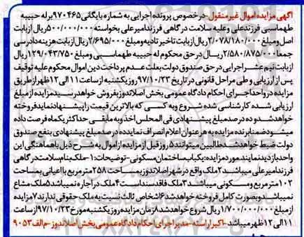 مزایده،مزایده ملک مساحت 258 مترمربع