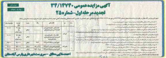 تجدید آگهی مزایده عمومی , مزایده تعدادی از ماشین آلات اسقاطی و ضایعات آهنی
