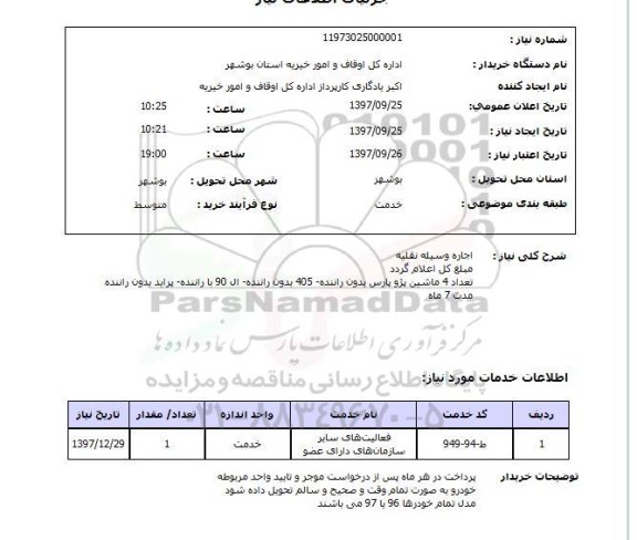 استعلام, ماشین پژو پارس و ...