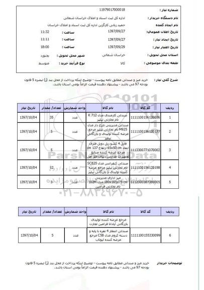 استعلام,خرید میز و صندلی