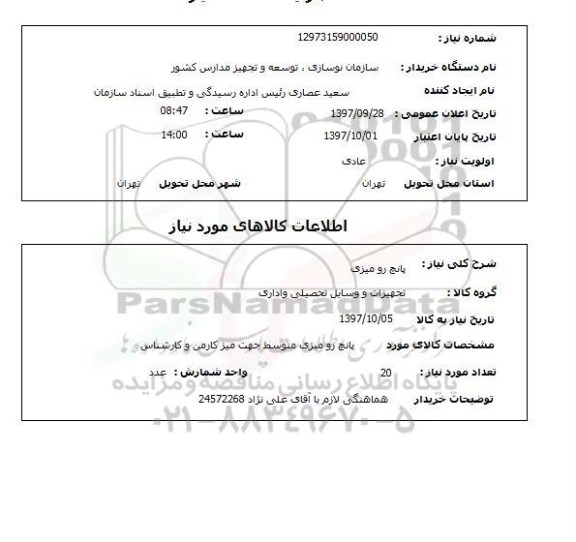 استعلام, پانچ رومیزی 