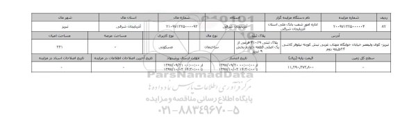 مزایده,مزایده ساختمان مسکونی عرصه 231 