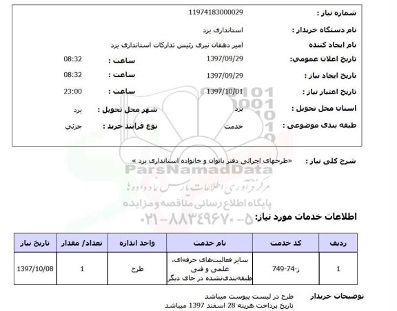 استعلام, طرح های اجرایی دفتر بانوان و خانواده استانداری 