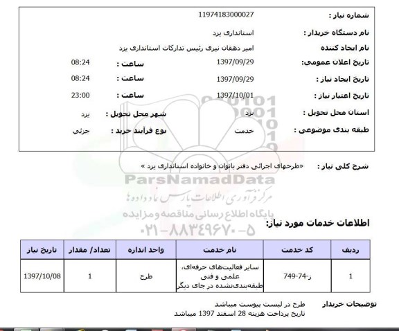 استعلام, طرح های اجرائی دفتر بانوان و خانواده استانداری 